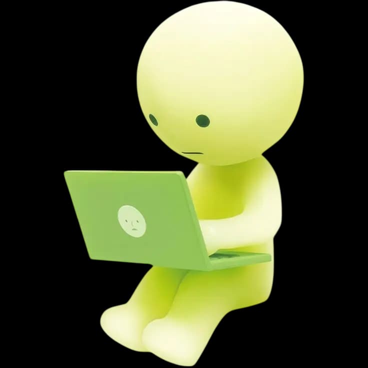 Smiski with laptop